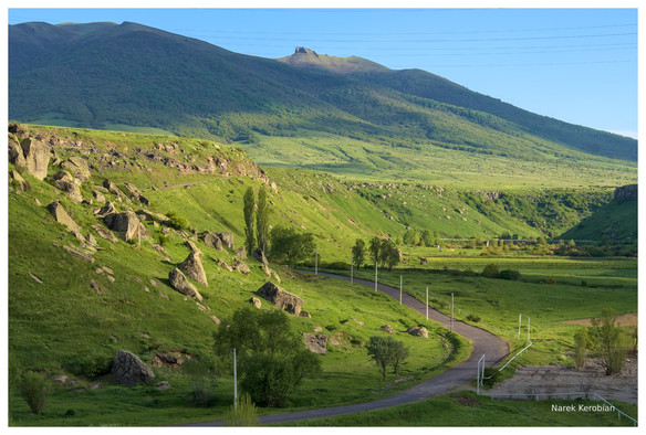 A view of the mountains in Armenia's Aragatsotn province. The shot is taken from the gorge of the river Kasagh.