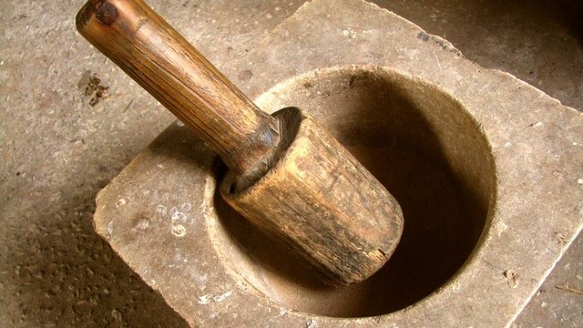 Mortar and pestle.