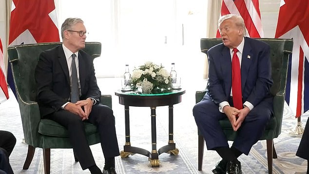 Donald Trump took aim at Harry and Meghan in a chaotic press conference with Sir Keir Starmer in Scotland yesterday