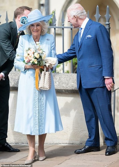 King Charles and Queen Camilla turned out in style on Sunday as they attended Easter Matins Service at St George¿s Chapel, Windsor Castle