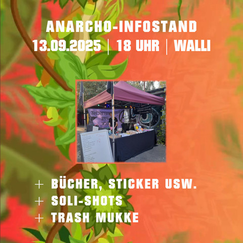 Im Hintergrund das Design des Walli Summer Closing. Darauf ein Foto von unserem Infostand im letzten Jahr.