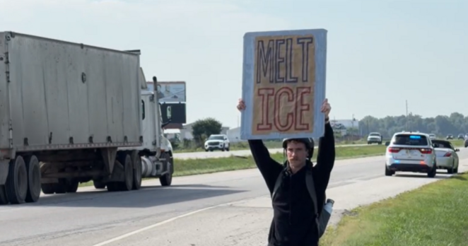 Protest held outside future site of migrant detention facility in Miami County