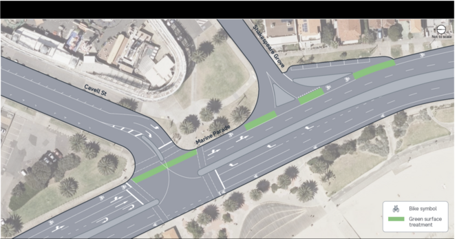 a street plan with the proposed changes marked