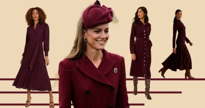 Recreate Princess Kate’s burgundy ensemble with these affordable high street picks