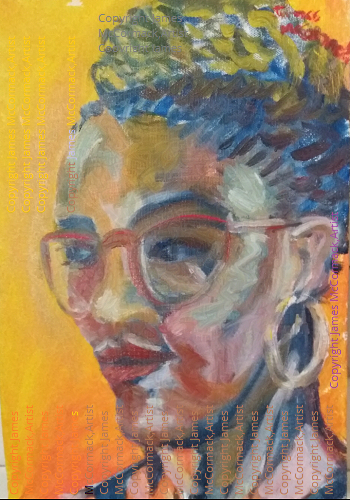 2. 'Oti Mabuse' by James McCormack -  Oil on canvas.
G
Oti is a South African dancer based in the U.K. She is known for Strictly Come Dancing and Let's Dance. She came across my radar while researching Tango.