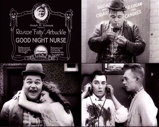 There are four film stills. Black and white. In the first one there is the initial credits of the film. In the second one a man is all wet due to the rain and is trying to light a cigarette. In the third one a woman hugs a man and he seems to be very happy about it. In the fourth one there are two men besides each other, one of them looks like a doctor.