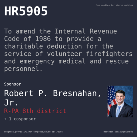 Description of HR5905, and a depiction of its sponsor, Robert P. Bresnahan, Jr.. Description of HR5905, and a depiction of its sponsor, Robert P. Bresnahan, Jr..