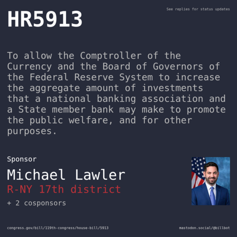 Description of HR5913, and a depiction of its sponsor, Michael Lawler. Description of HR5913, and a depiction of its sponsor, Michael Lawler.