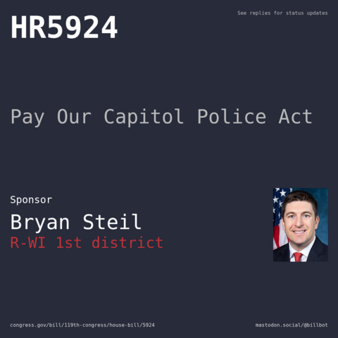 Description of HR5924, and a depiction of its sponsor, Bryan Steil. Description of HR5924, and a depiction of its sponsor, Bryan Steil.