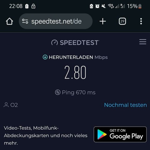 Probleme mit dem O2-Internet.