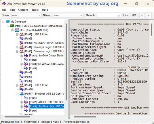 USB Device Tree Viewer