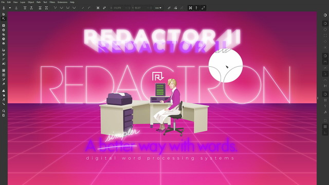 Vector illustration of Redactor 2 system by Redactron made in #SVG quality with Inkscape, not Adobe Illustrator.
