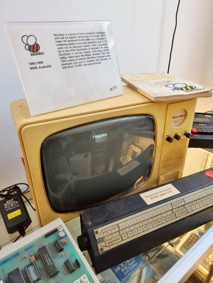 A MicroBee branded monitor that looks suspiciously like a TV with the tuner ripped out.