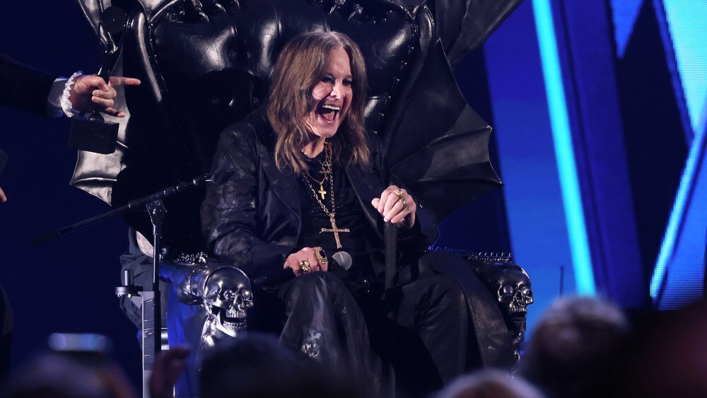 CLEVELAND, OHIO - OCTOBER 19:  Ozzy Osbourne speaks onstage during the 2024 Rock & Roll Hall of Fame Induction Ceremony streaming on Disney+ at Rocket Mortgage Fieldhouse on October 19, 2024 in Cleveland, Ohio. (Photo by Dia Dipasupil/Getty Images for The Rock and Roll Hall of Fame)