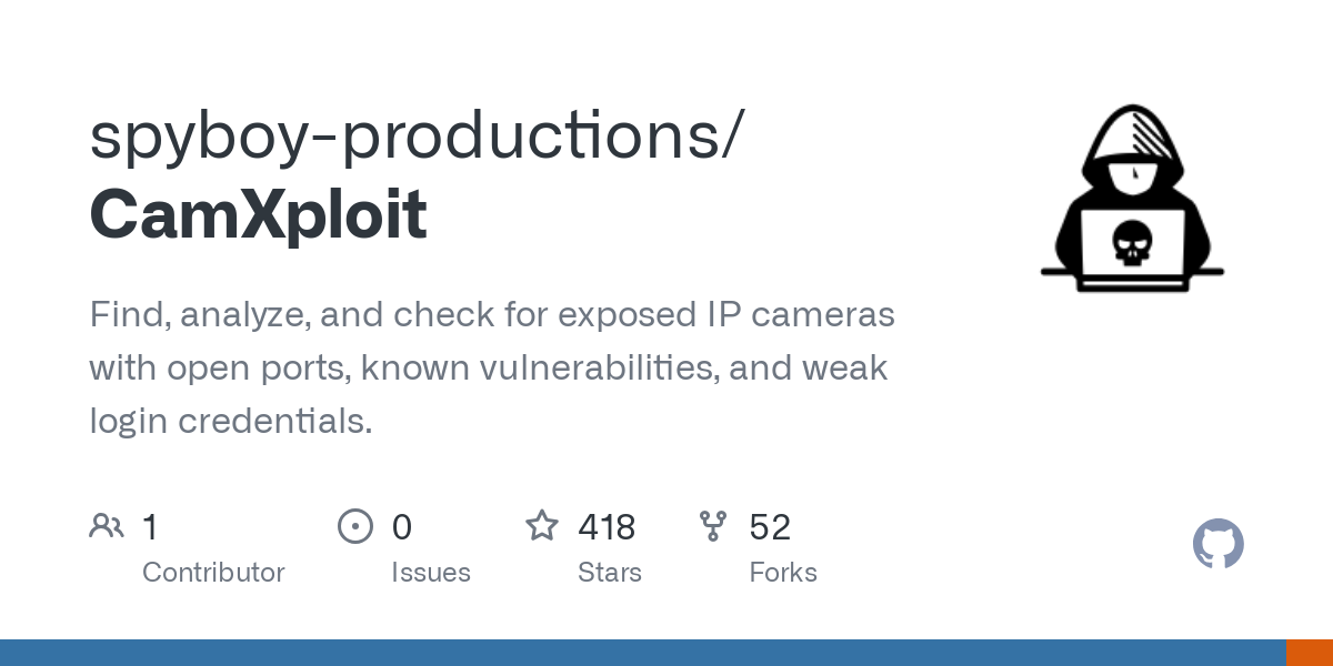 Find, analyze, and check for exposed IP cameras with open ports, known vulnerabilities, and weak login credentials. - spyboy-productions/CamXploit