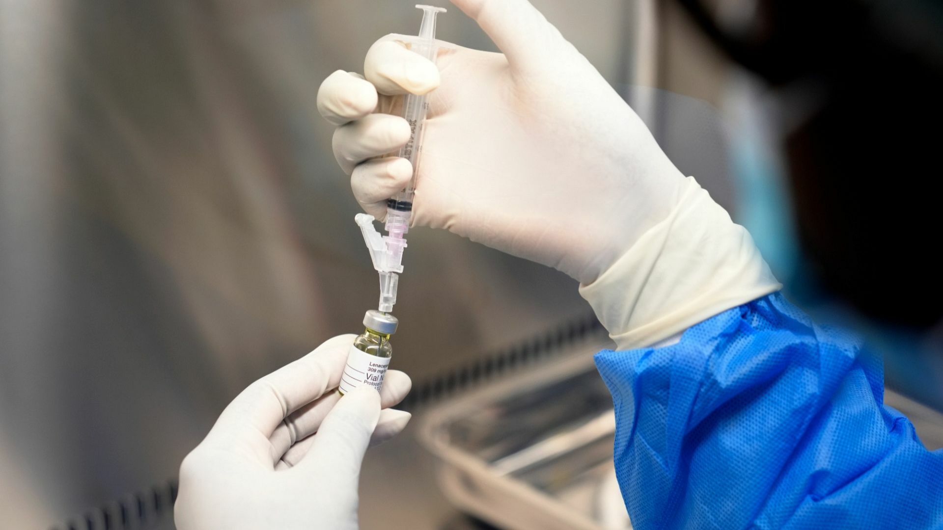 A pharmacist holds a vial of lenacapavir, the new HIV prevention injectable drug, at a clinic in South Africa in July 2024. | Copyright Nardus Engelbrecht/AP Photo