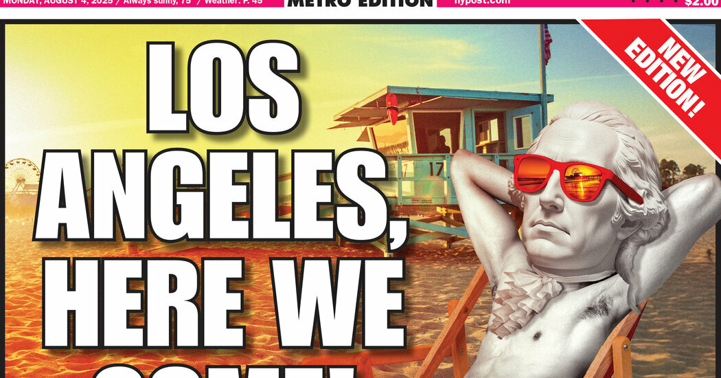 A mock-up cover of The California Post. The New York Post, which has been publishing in some form since 1801, already has a large pool of readers in California. 