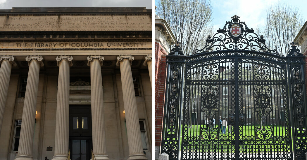 Columbia University and Brown University agreed to provide detailed admissions data as part of settlements with the Trump administration.