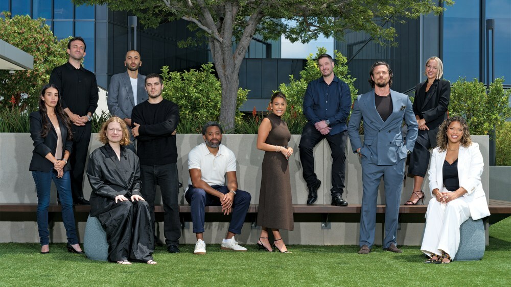 Gabrielle Lachman, Josh Glick, Marissa Frobes, Alex Yousefzadeh, Zac Frognowski, Jermaine Johnson, Alexis Fisher, Kyle Carter, Davis Morris, Stephanie Roeser and Jilian Taboada poses for a portrait at the Lumen Offices for Variety's New Leaders 2025 in Los Angeles, California on July 20, 2025.