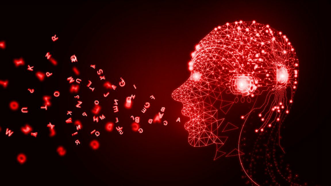 Illustration of a robot speaking. Illustration of a robot speaking.
