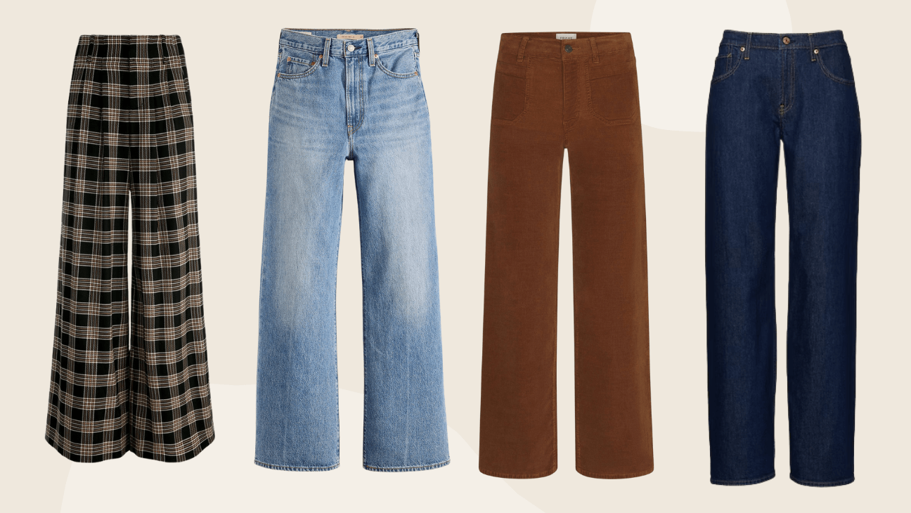best wide leg pant for fall from Frame, Levi's, Everlane, Madewell and more.