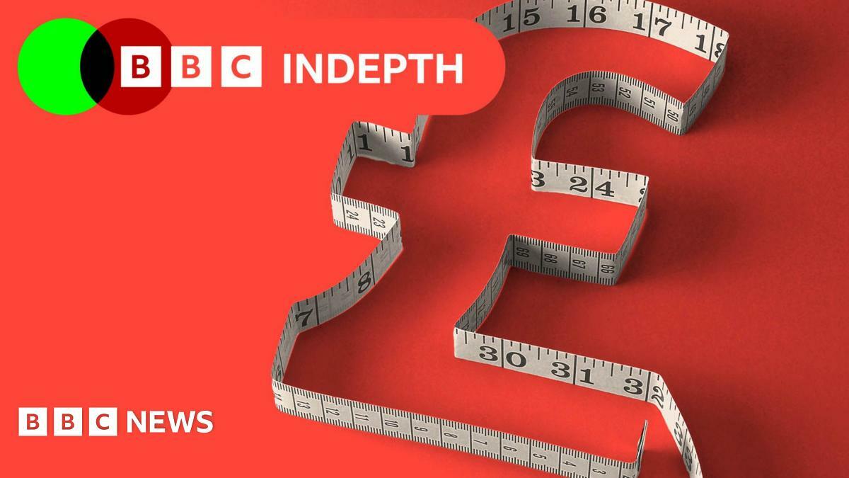 A pound sign etched out with a tape measure.