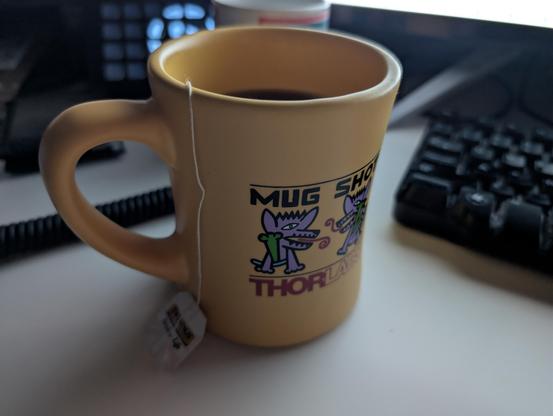 Tea steeping in a Thorlabs cup