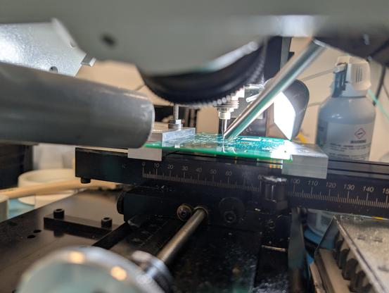 Closeup of all of the tubes around the work area