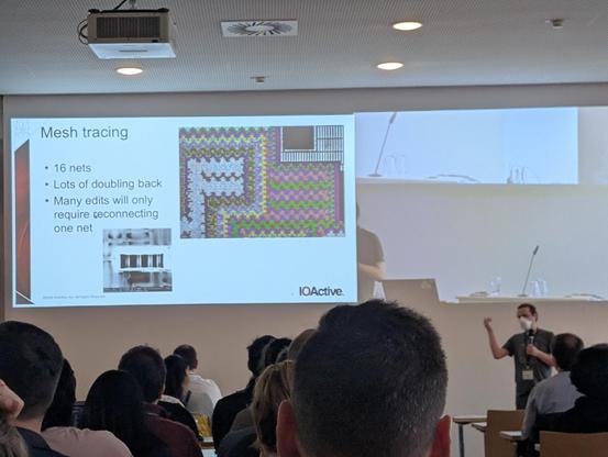 Me presenting a slide showing 16 mesh nets traced out