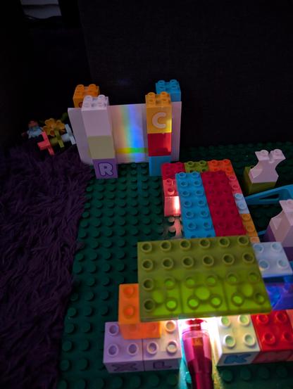 Overview of the setup showing a rainbow spectrum