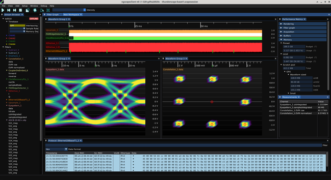 100baseT1 decode with a clean eye pattern and nice small constellation dots that are well defined