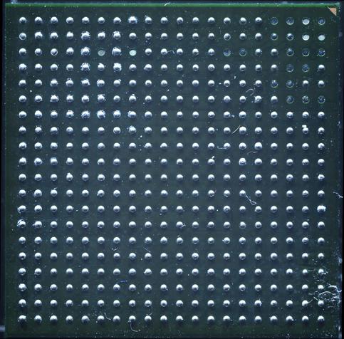 Bottom side view of a BGA with 20x20 uniformly spaced balls