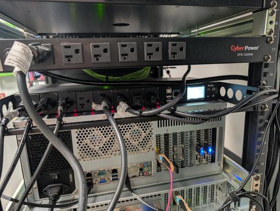 Rack mount power distribution unit with cables coming off