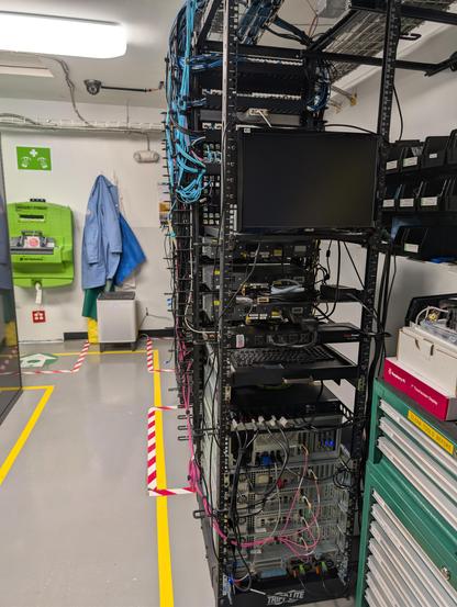 Back side of the rack showing power distribution