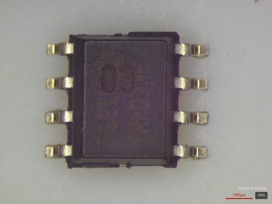 SOIC8 packaged eeprom with "03" engraved in it
