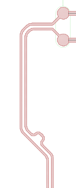 Alternate layout with the track coming left from the balls and tightly coupled the whole way but taking a bit more space and needing much less meanders
