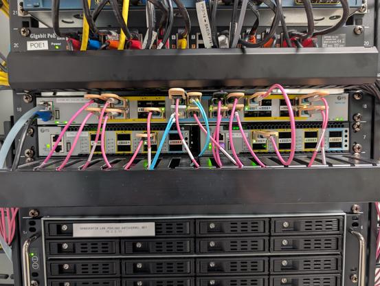 The new switch fully cabled up