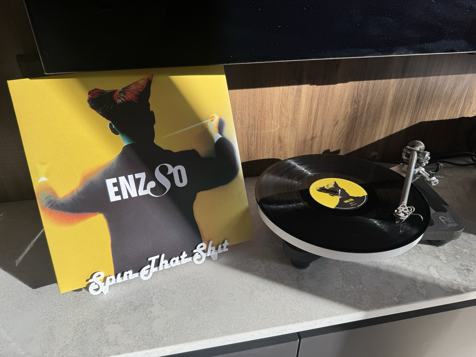 Picture of ENZSO record playing on turntable