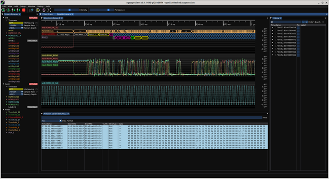 screenshot of ngscopeclient decoding a RGMII waveform