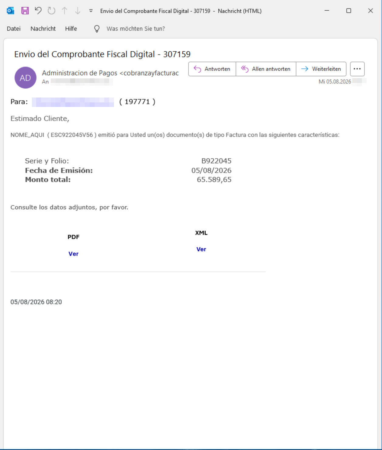 Grandoreiro malspam targeting LatAm internet users