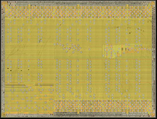 Top metal overview of Xilinx XC7A15T FPGA, mostly covered in power/ground distribution.