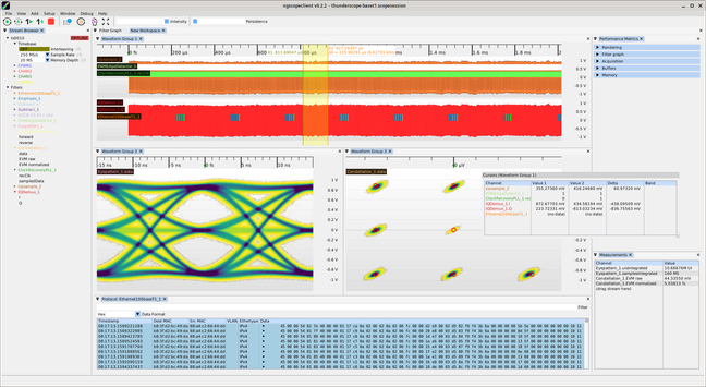 Waveform view mostly showing light mode colors except the channel buttons which are black backgrounds