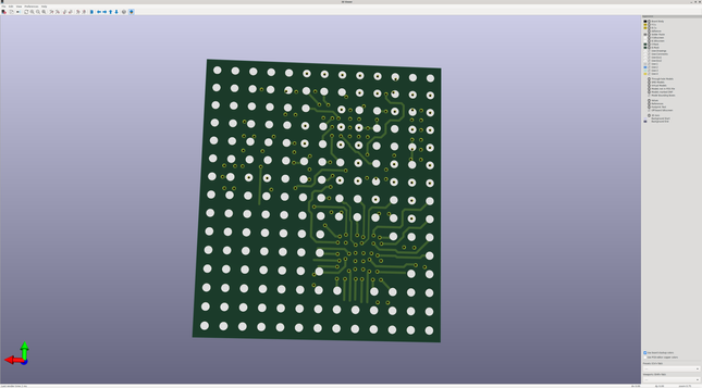 Bottom view showing BGA-style land pattern