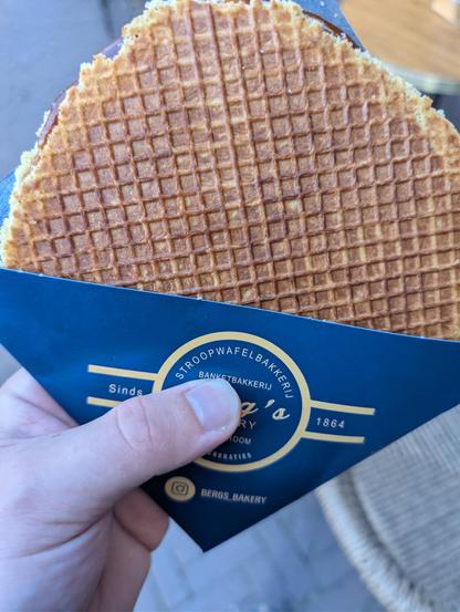 Fresh stroopwafel from a bakery that's been in business since 1864