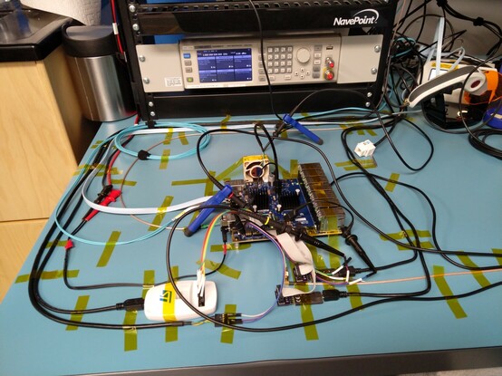 Growing mess of cables and probes on my bench
