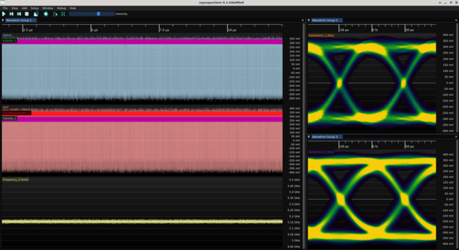 ngscopeclient screenshot showing good 10Gbase-R data coming off both sides of the fiber pair