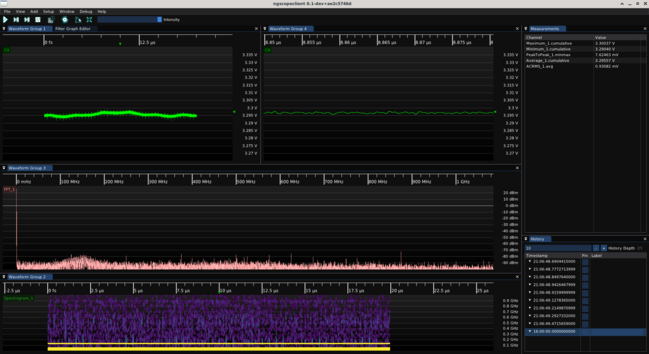 ngscopeclient screenshot showing ripple waveforms