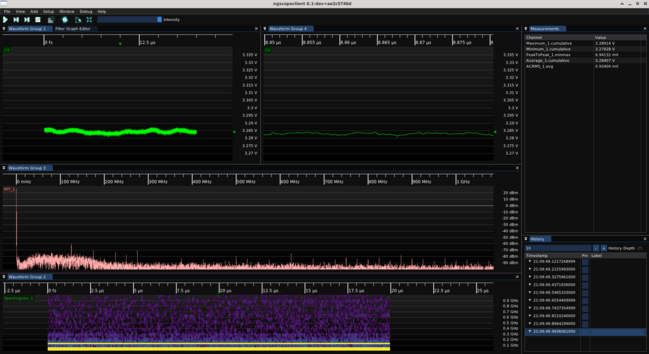 ngscopeclient screenshot showing ripple waveforms