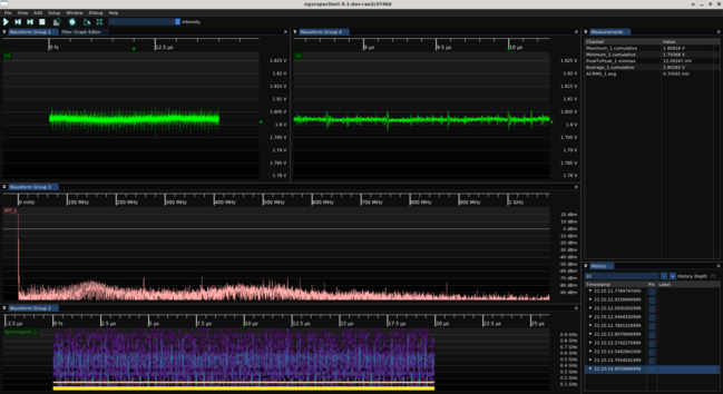 ngscopeclient screenshot showing ripple waveforms