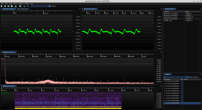 ngscopeclient screenshot showing ripple waveforms